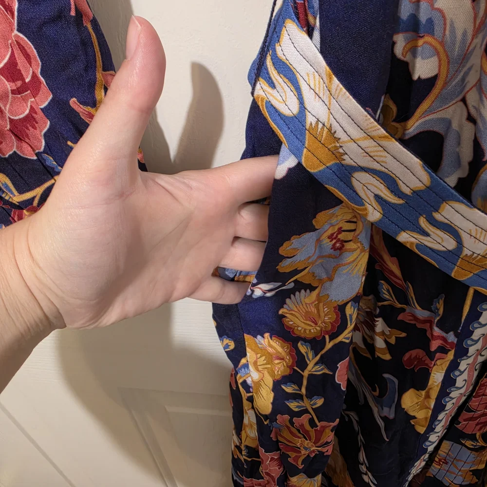 Soft Surroundings Navy Floral Border-Print Maxi Dress - Picture 4 of 6